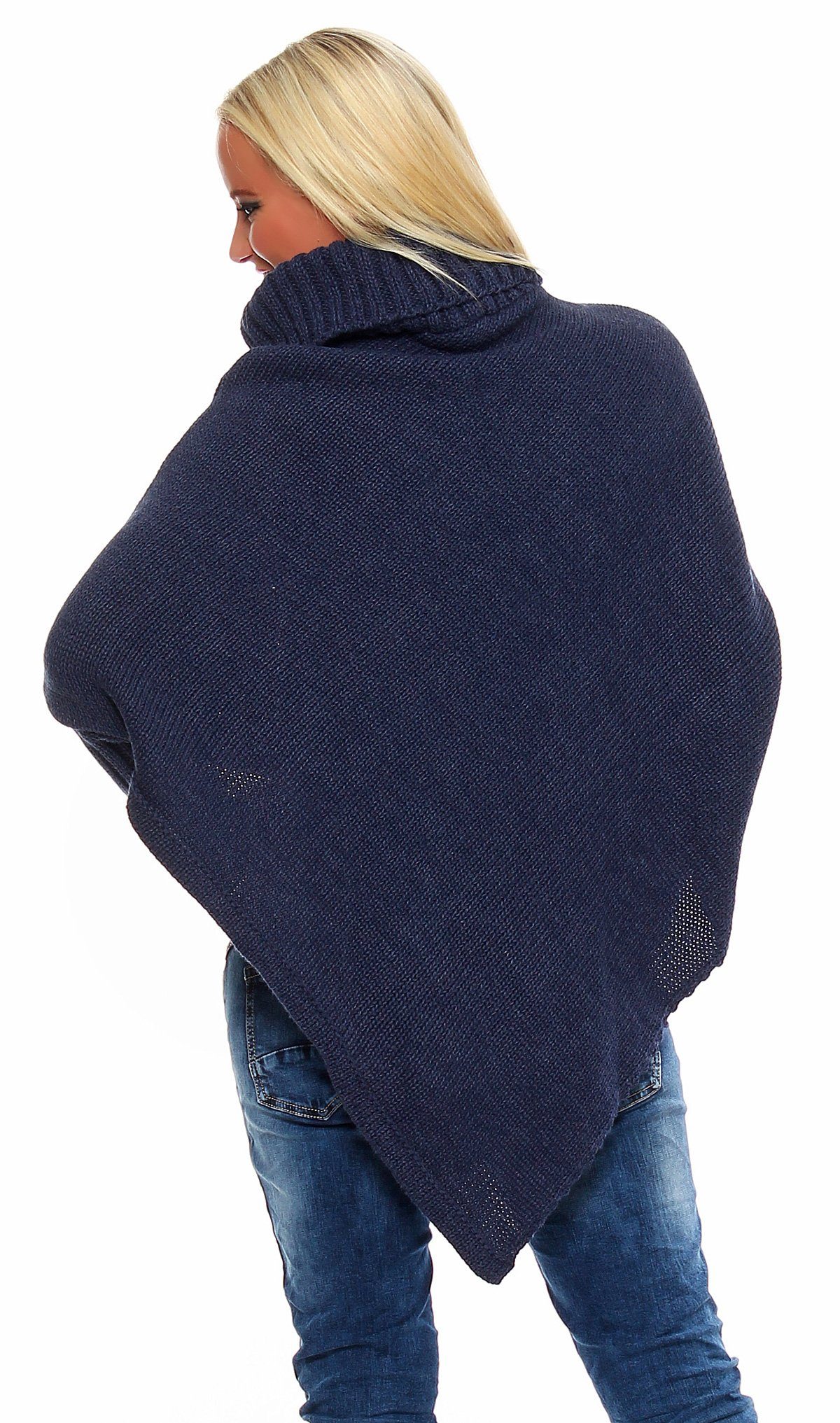 Mississhop Strickponcho Poncho Strick Sweatshirt Pullover Umhang Überwurf M. 3001