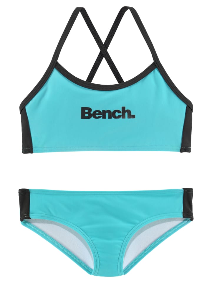 Bench Bustier-Bikini in türkis-schwarz günstig kaufen