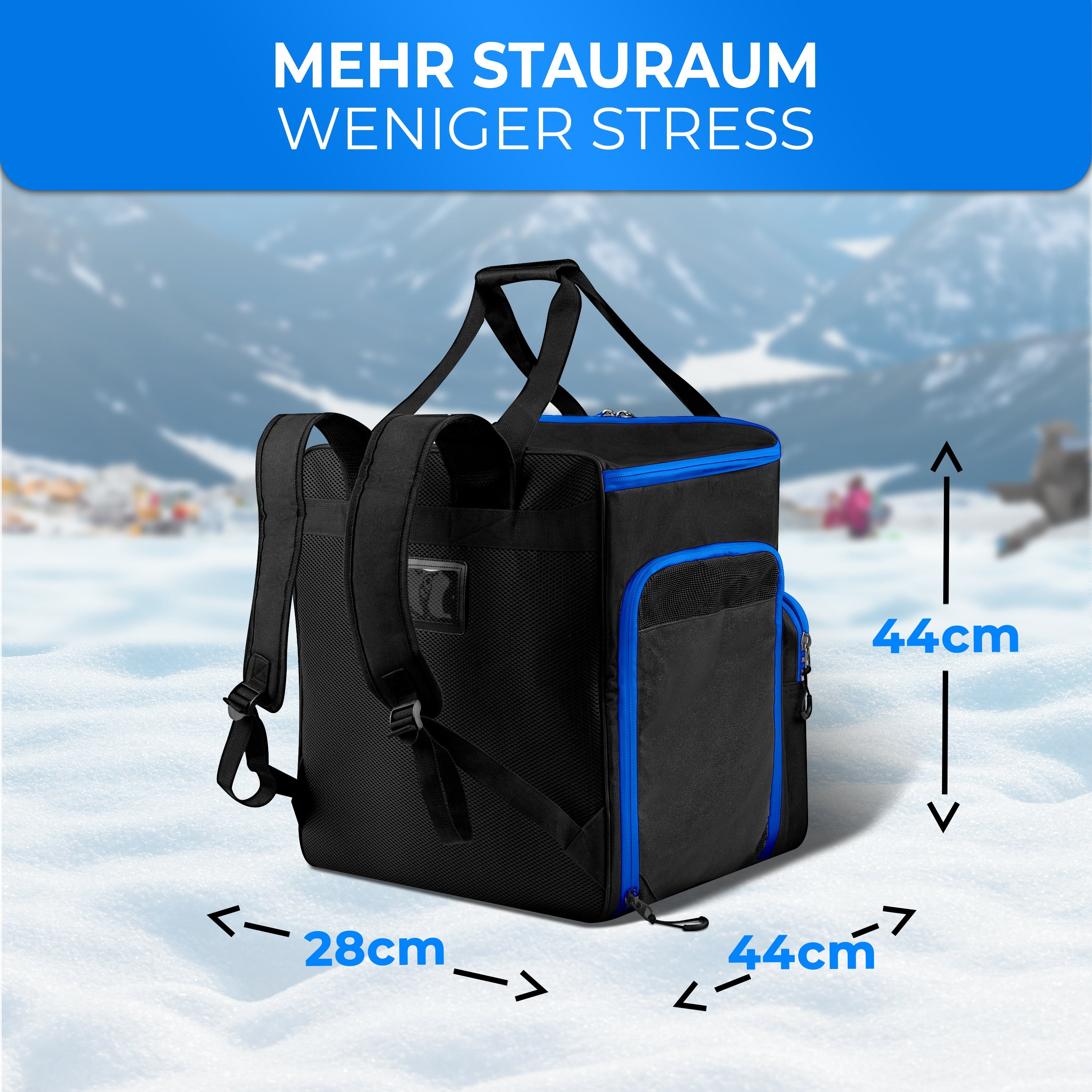 Styngard Sporttasche SÖLDEN (mit Rucksackfunktion), Skischuhtasche mit Helmfach und belüftetem Stiefelfach [54 L]