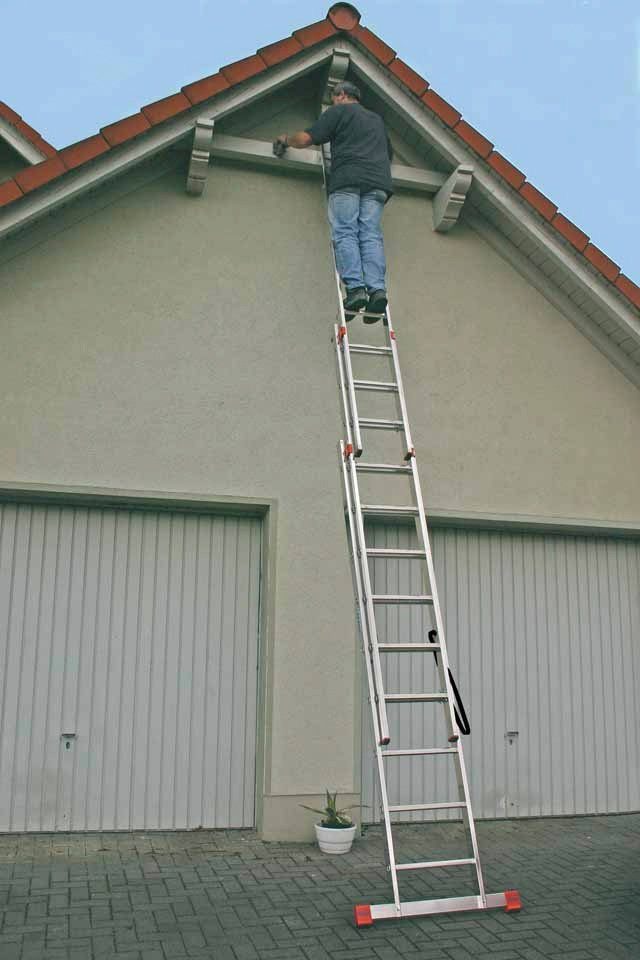 KRAUSE Vielzweckleiter Tribilo, mit Leiternspitzen, 3x9 Sprossen