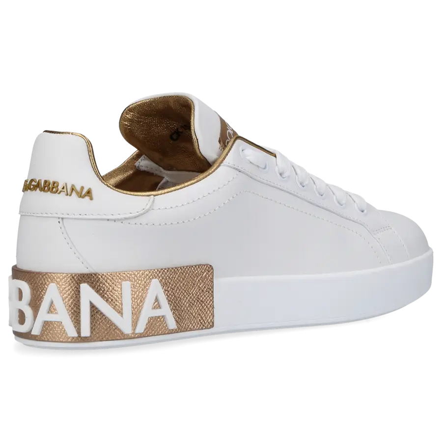 Dolce & Gabbana - Sneaker low PORTOFINO Kalbsleder - weiß