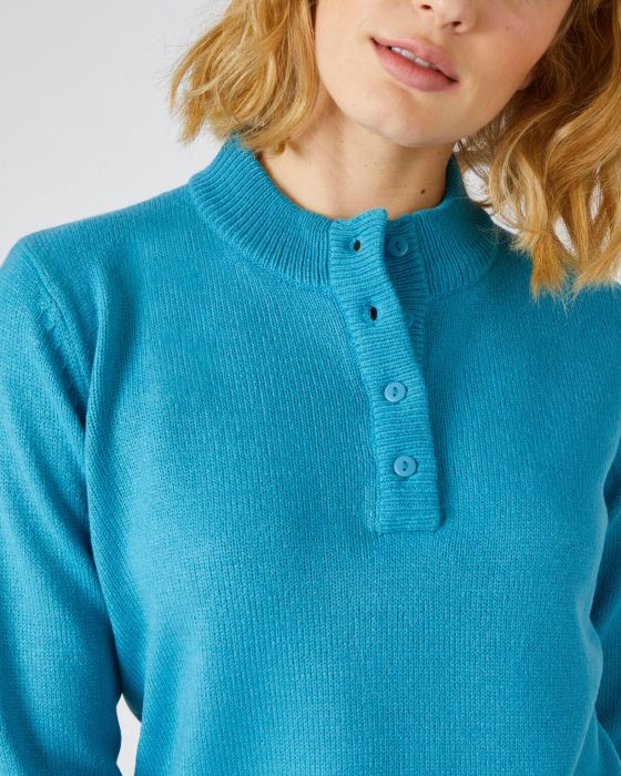 Pull col montant boutonné