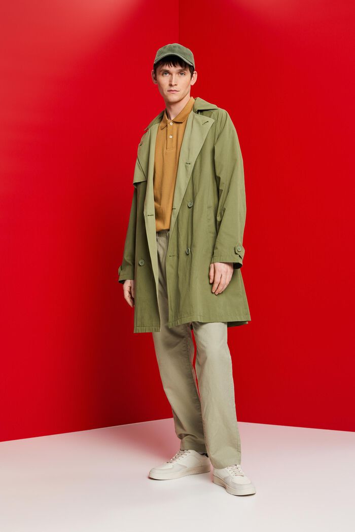 Kurzer Trenchcoat mit Kapuze