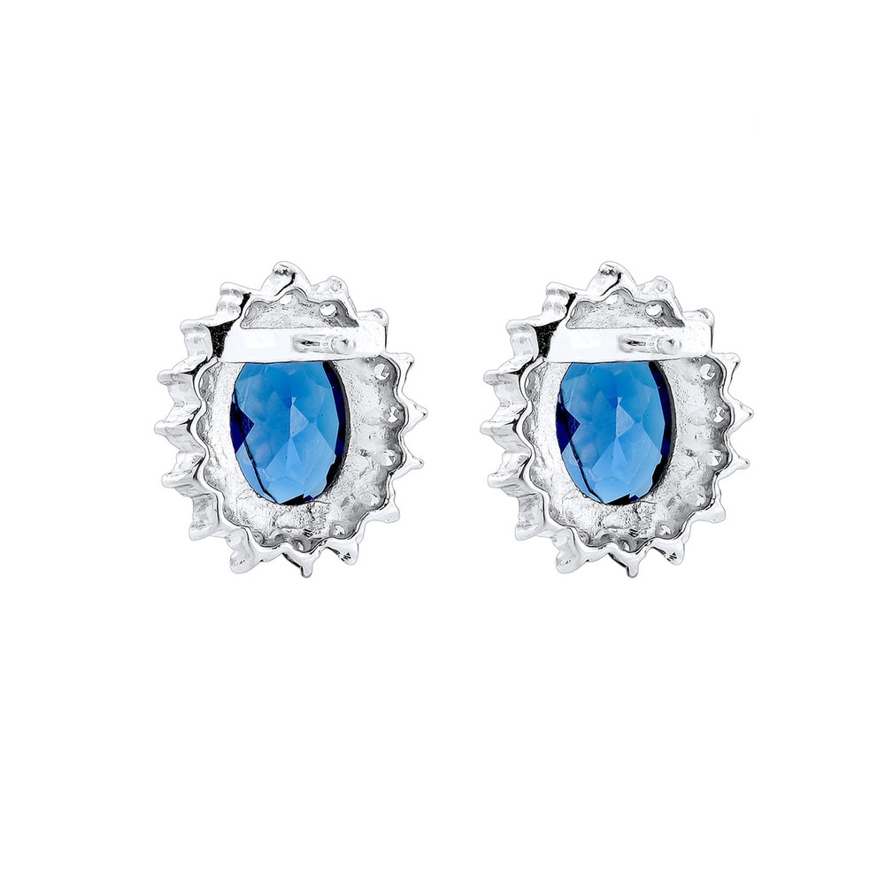 Elli Elli Boucles d'Oreilles Saphirblau Zirkonia Royal Glamour 925 Silber Boucles d'oreilles