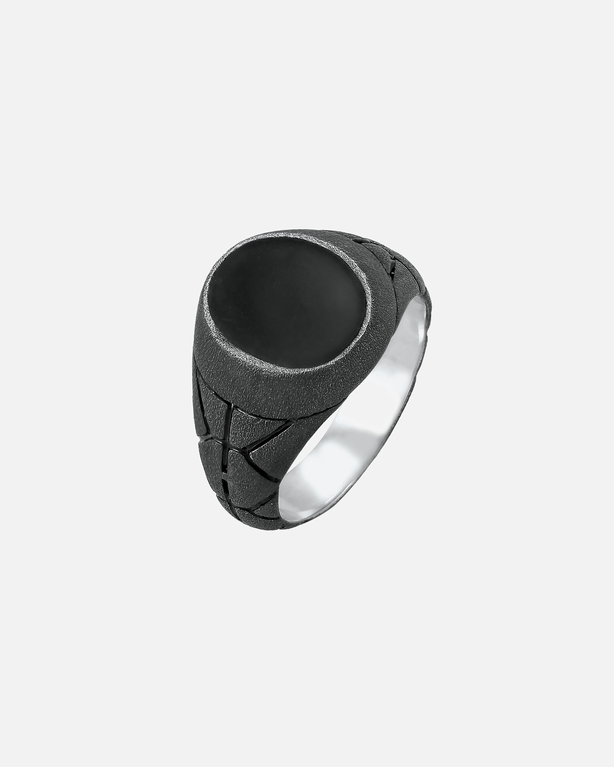 KUZZOI Basic Herren Siegelring Ring Oval Enamel 925er Silber