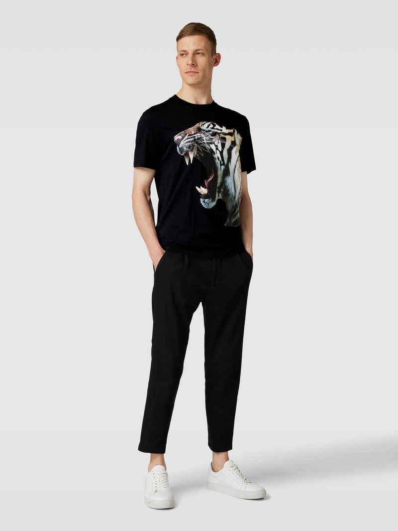 T-Shirt mit Motiv-Print Modell 'Digre' in schwarz