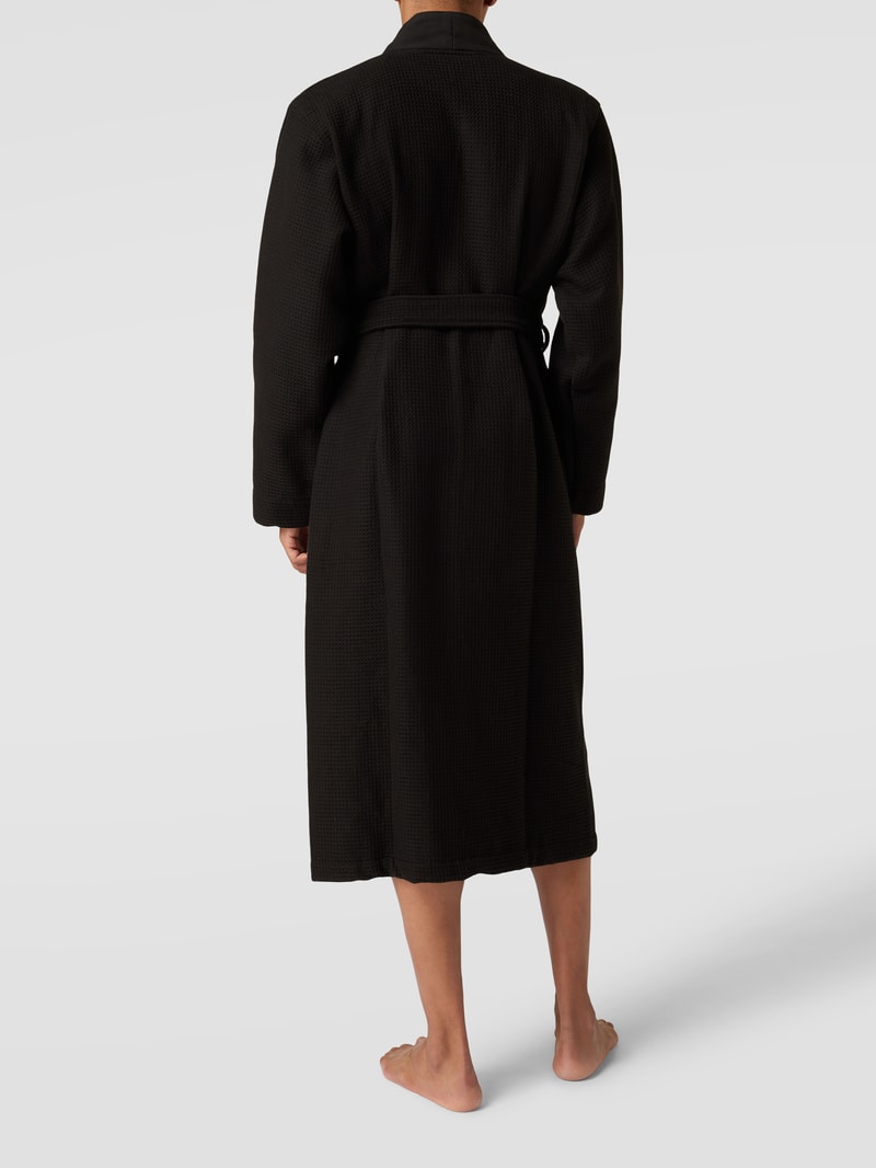 Bademantel mit Strukturmuster Modell 'WAFFLE' in schwarz