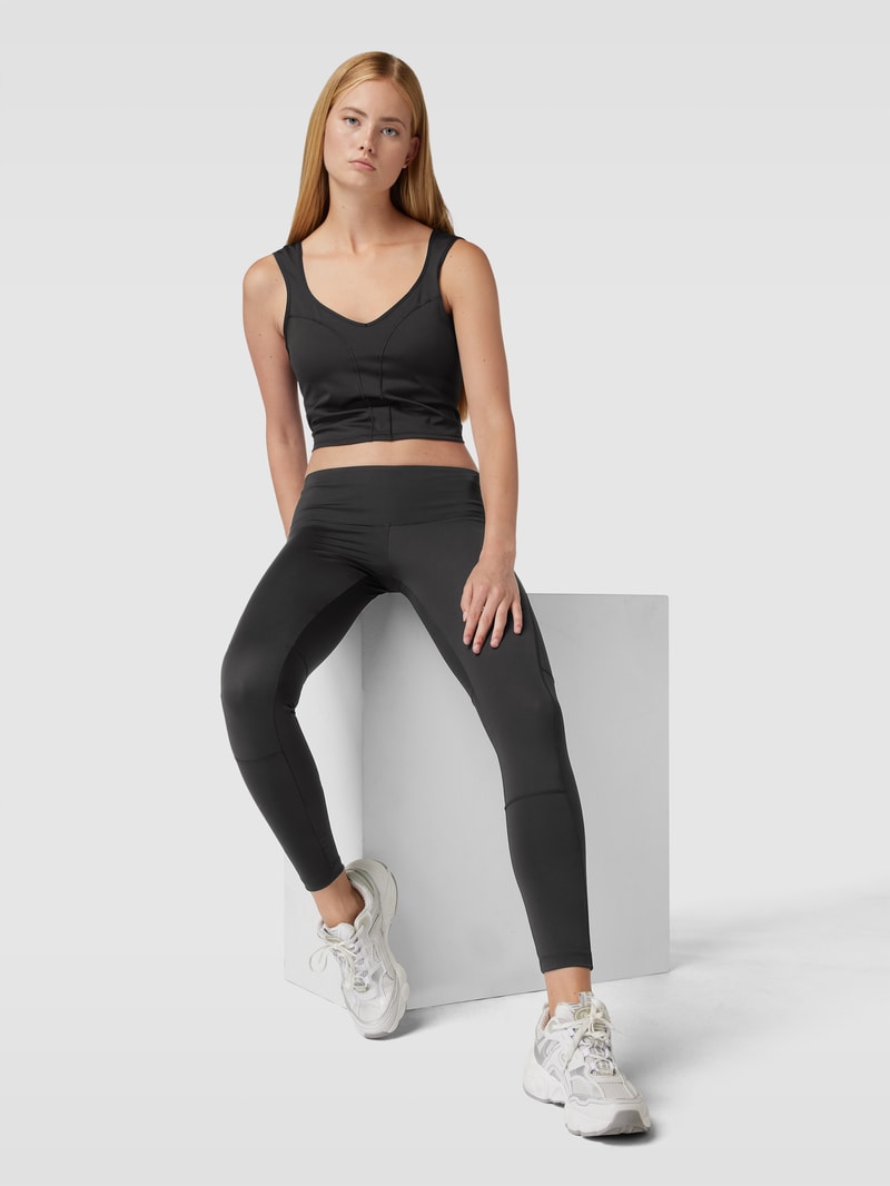 Crop Top mit Ziernähten Modell 'EVERSCULPT' in schwarz