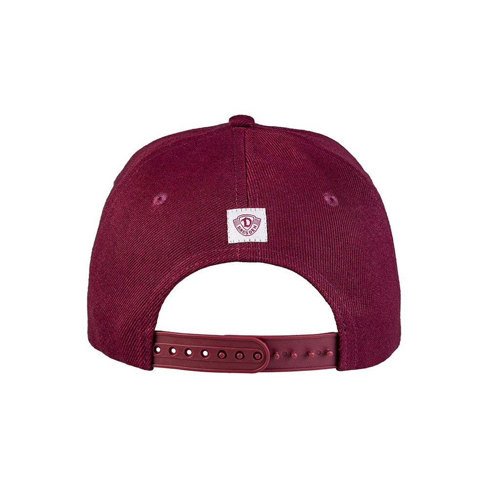 Basecap Rubber D Snapback weinrot