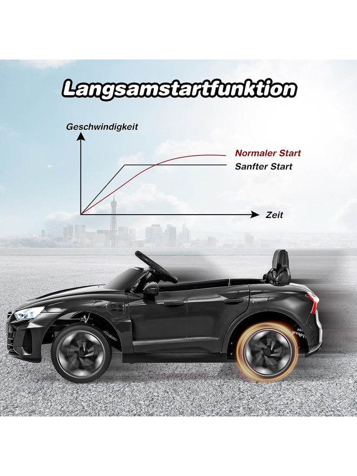 COSTWAY 12V Elektroauto Audi RS in Schwarz günstig kaufen 105 cm
