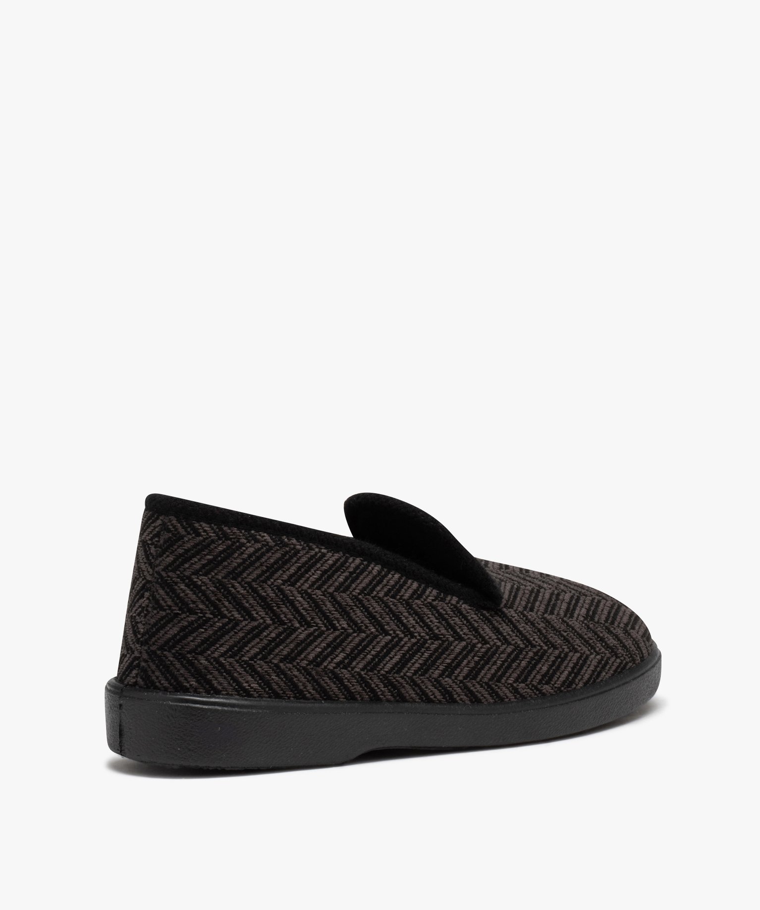 Chaussons homme pantoufles style charentaises à chevrons gris | GEMO