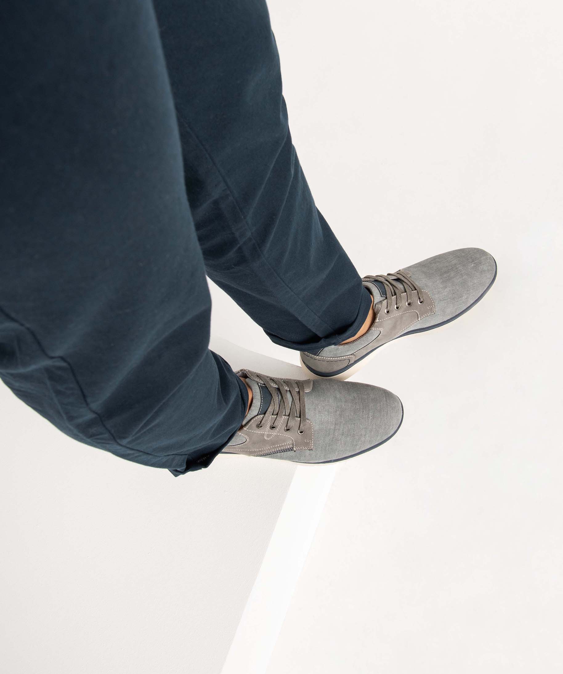 Derbies homme dessus toile style sportswear gris | GEMO