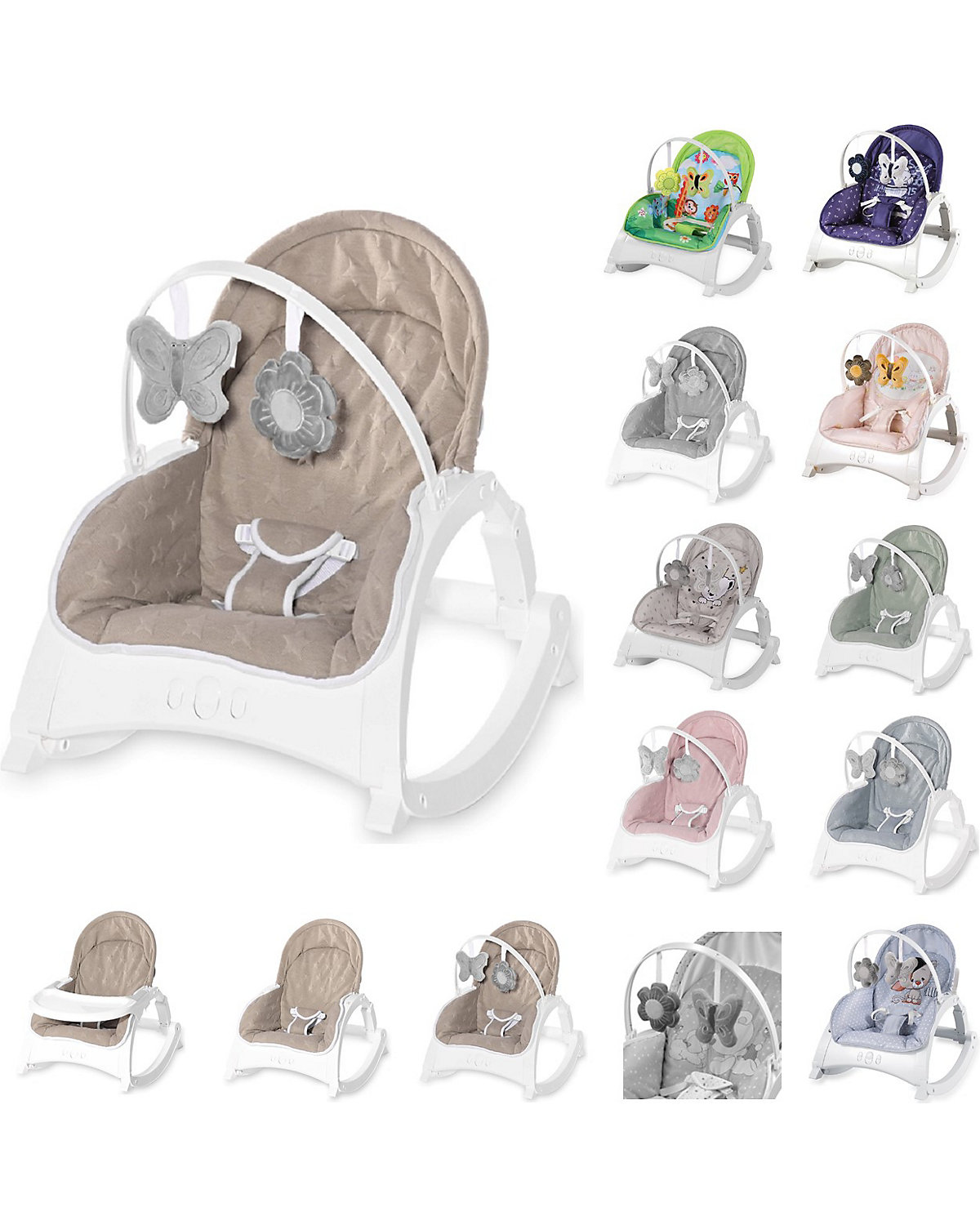 Babywippe ALEX 3 in 1 Tisch Vibrationsfunktion, 4 Melodien Babywippen