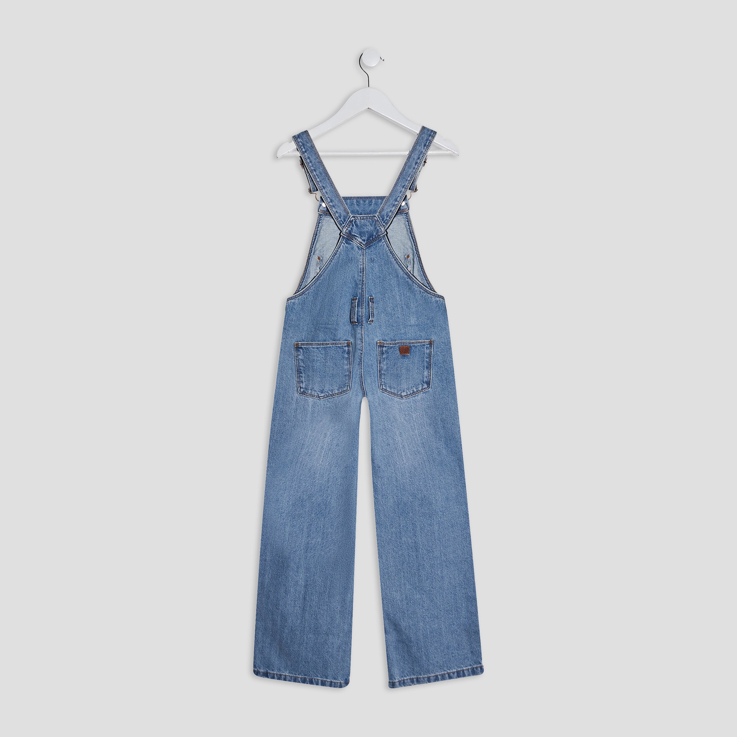 Salopette en jean denim double stone fille | La Halle