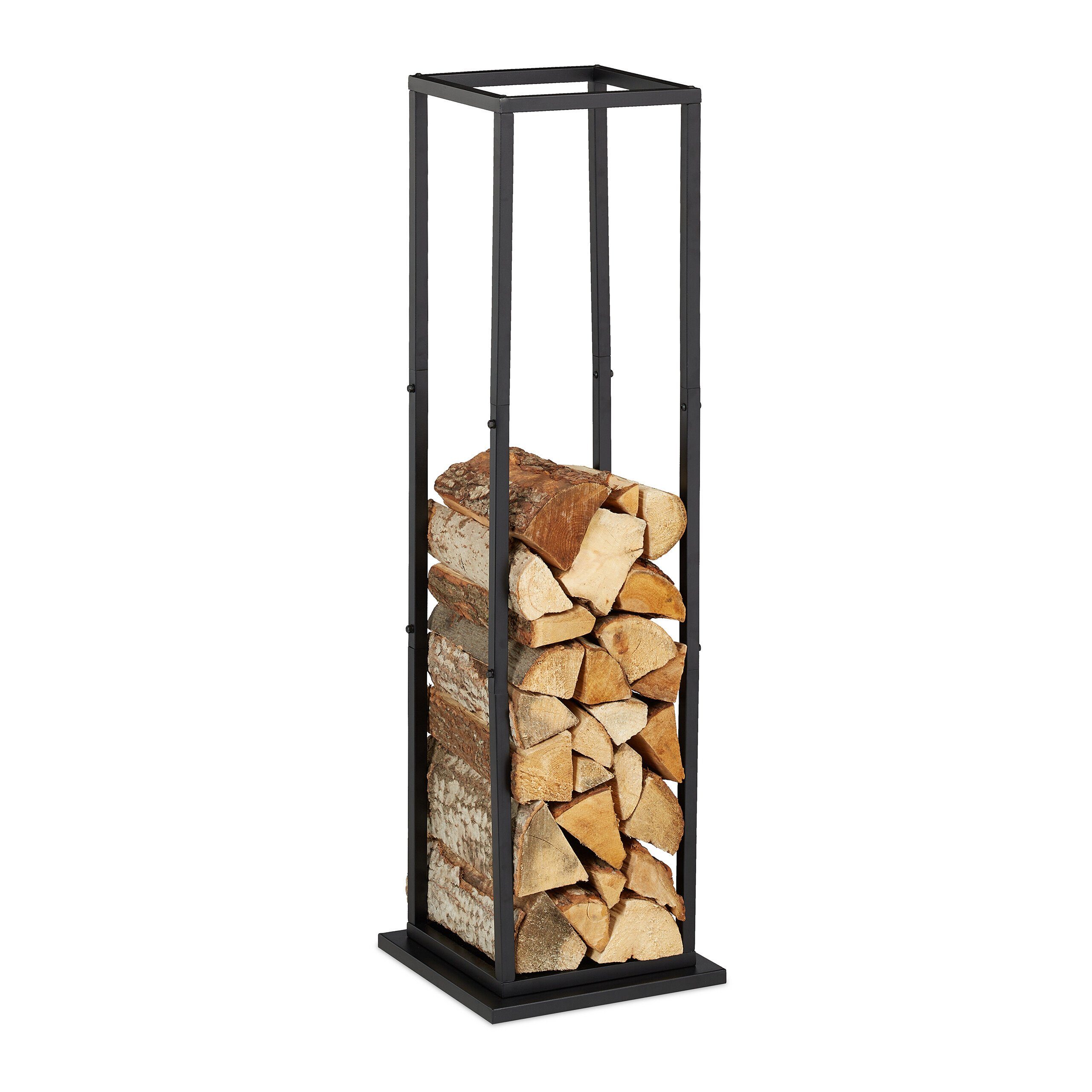 relaxdays Kaminholzregal Hohes Kaminholzregal aus Metall, BxTxH:35x35x121 cm