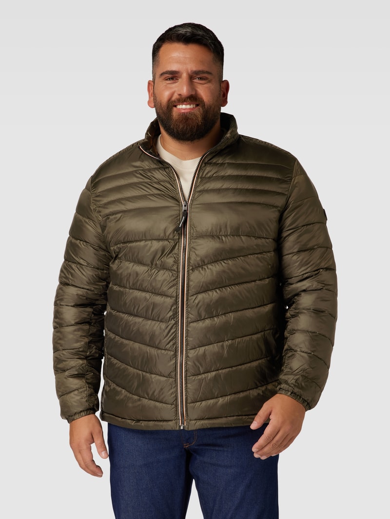 PLUS SIZE Steppjacke mit Eingrifftaschen Modell 'HERO' in khaki