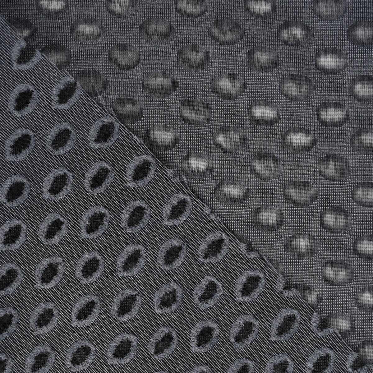 Meterware Rasch Textil Stores Punti Scherli Punkte anthrazit 300cm, halbtransparent, Kunstfaser, überbreit