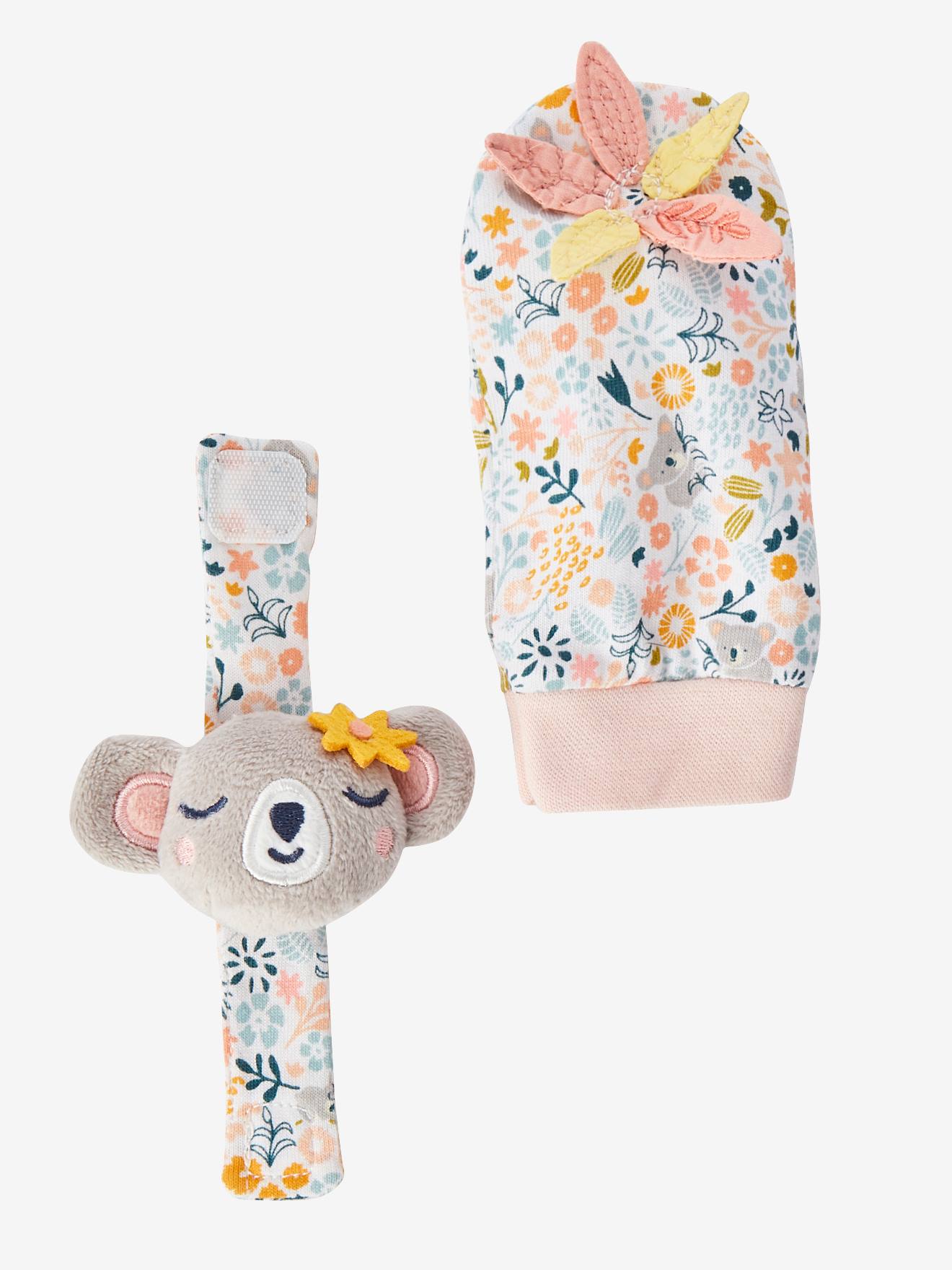 Vertbaudet Babyrassel-Set aus Armband und Socken, Koala - mehrfarbig