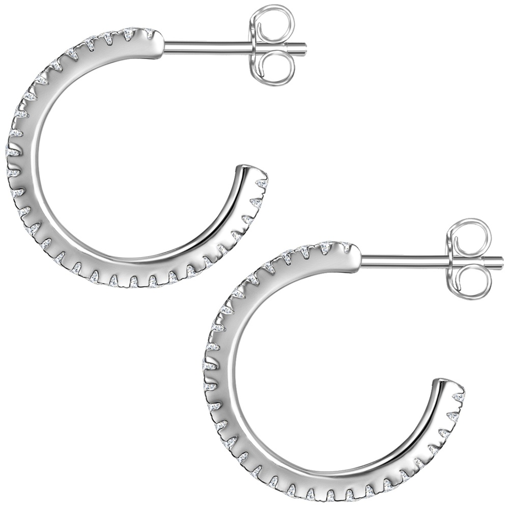 Glanzstücke München Créoles en argent Argent sterling Oxyde de zirconium (CZ) en Argent Boucles d'oreilles