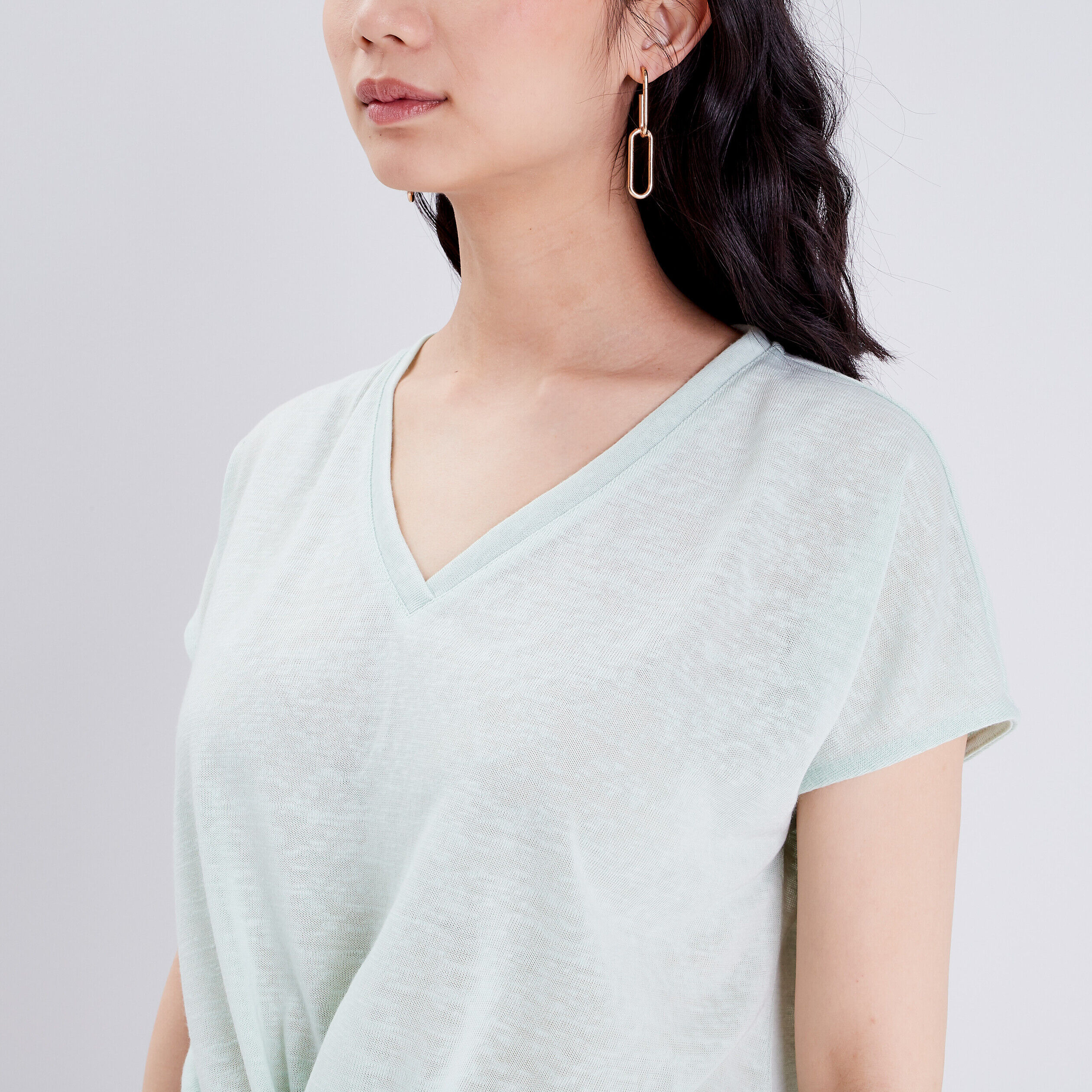 T-shirt manches courtes vert clair femme | Cache Cache