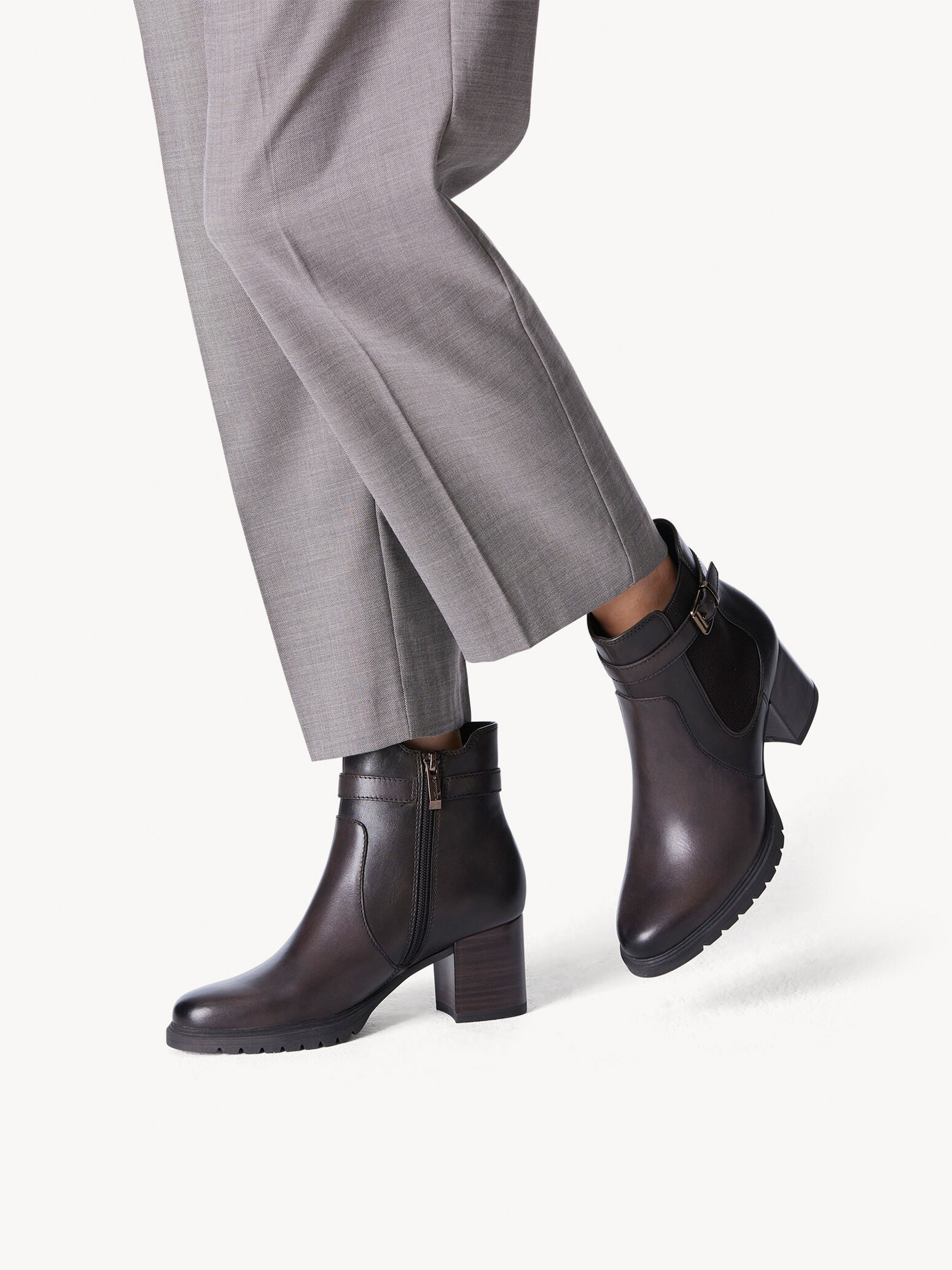 Bottine en cuir - marron