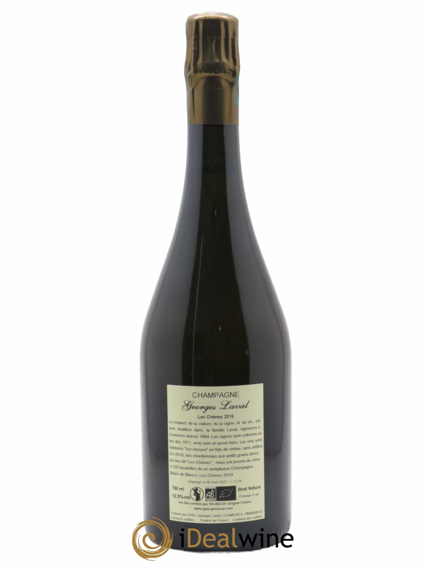 Premier Cru Brut Nature Les Chênes Georges Laval  2018 - Lot de 1 Bouteille
