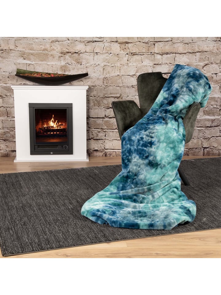 GMD Living Batik Wohndecke RUMBA in der Farbe Multi (blaugrün)  günstig kaufen