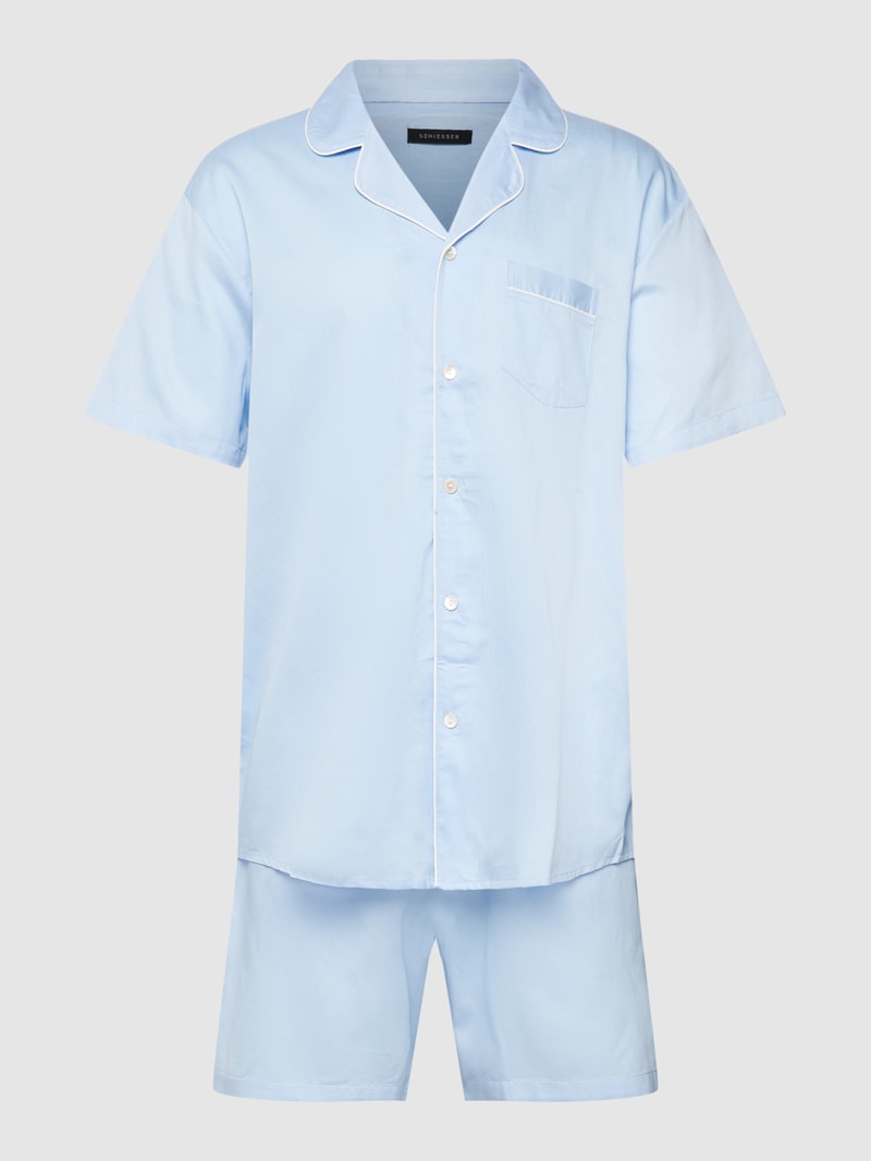 Pyjama mit Brusttasche in hellblau