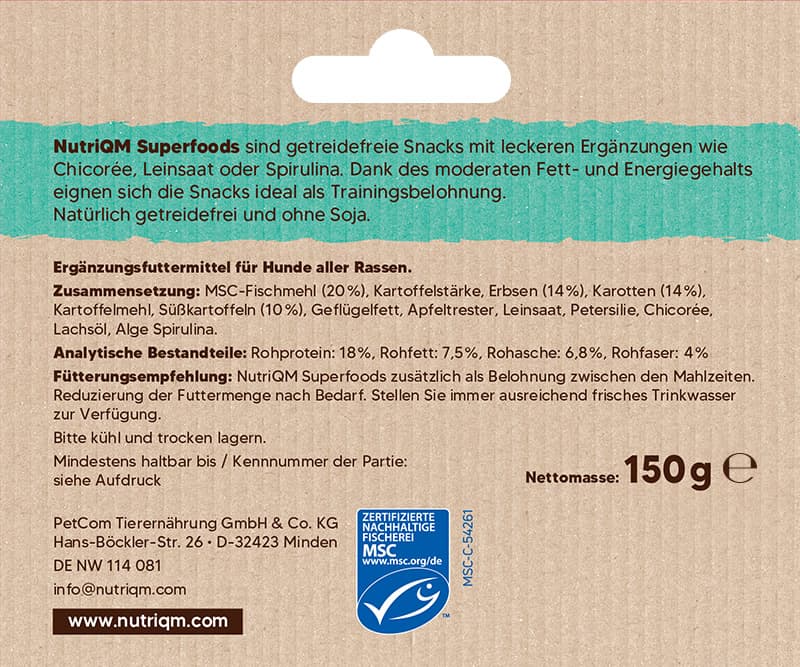 NutriQM Superfoods Spirulina & Lachsöl 5 x 150g