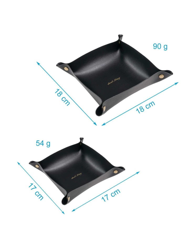 Intirilife 2x Taschenleerer Schmuck Schlüselablage Kunstleder in Schwarz günstig kaufen 2 Stück