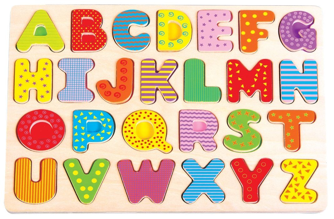 Lelin Lernspielzeug 27 teiliges ABC-Puzzle und 22 teiliges Zahlenpuzzle im Set. Holz
