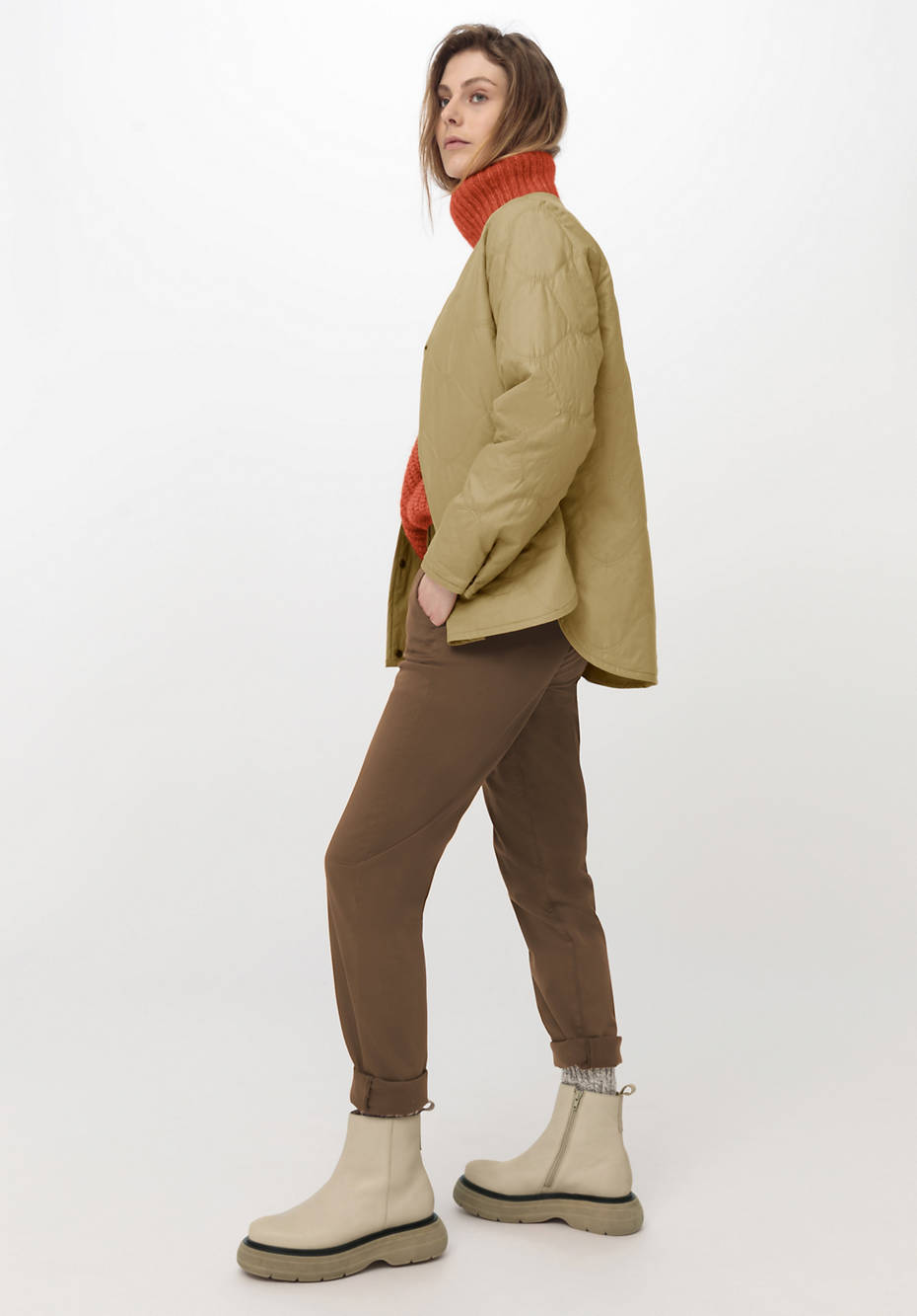 Rollkragenpullover aus Alpaka mit Bio-Baumwolle
