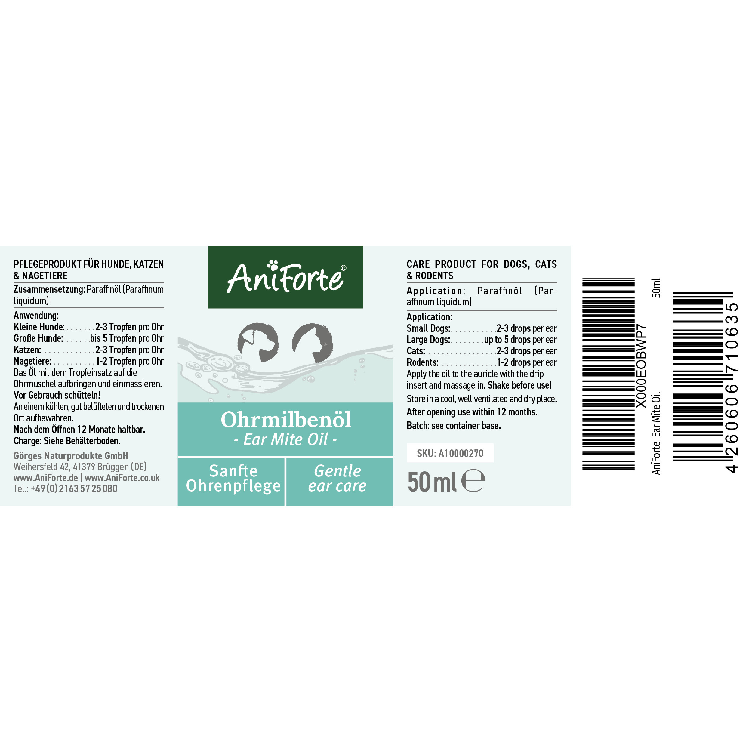 Aniforte Augen- & Ohrenpflege Aniforte Ohrmilbenöl 20ml