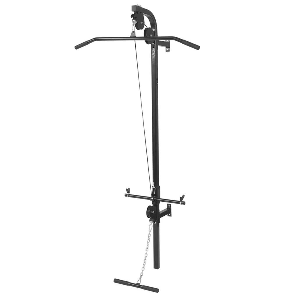 vidaXL Hantelbank Kraftturm zur Wandmontage mit Lang- und Kurzhantel-Set 30,5 kg