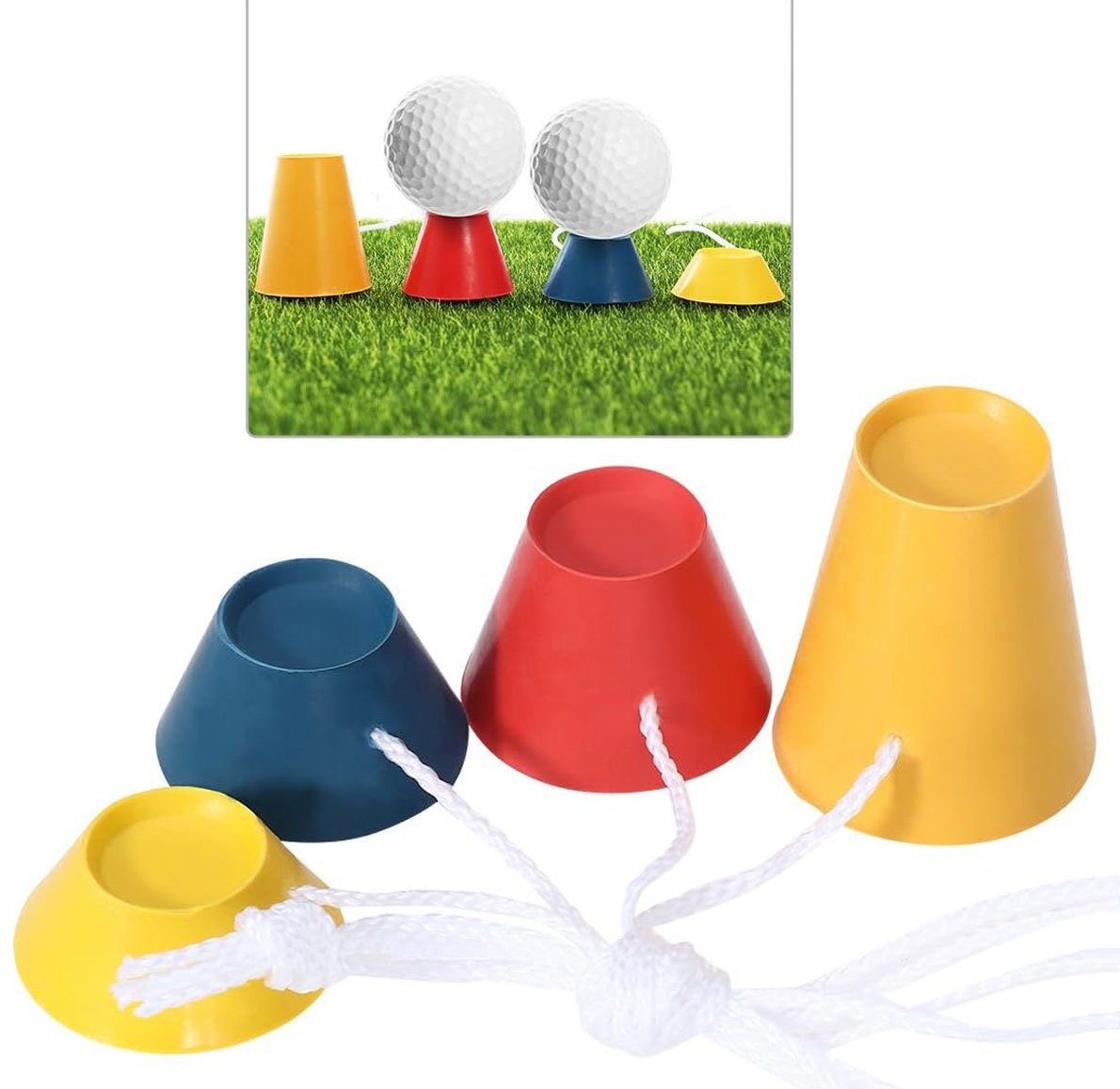 Sarfly Golftee 4pcs Jumbo Gummi Winter Golf Tees mit verschiedenen Höhen, Fliegen nicht während des Abschlags