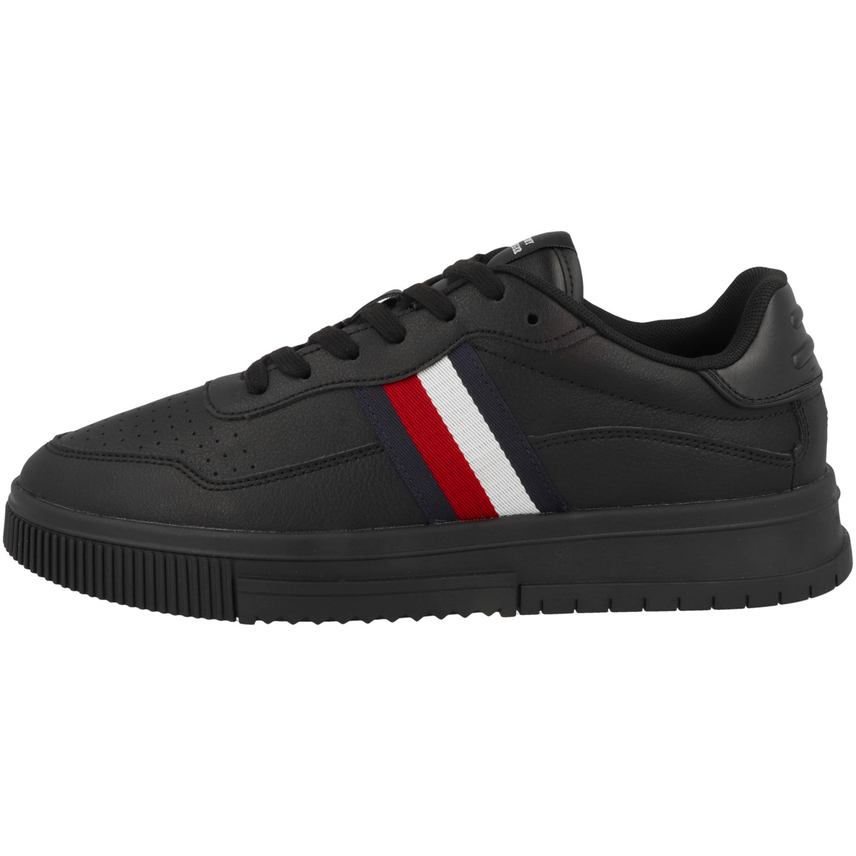 Tommy Hilfiger Supercup Leather Stripes Sneaker Low schwarz
