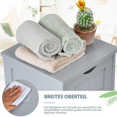 COSTWAY Badkommode Badezimmerschrank, mit 4 Schubladen, 82cm, Kippsicherung