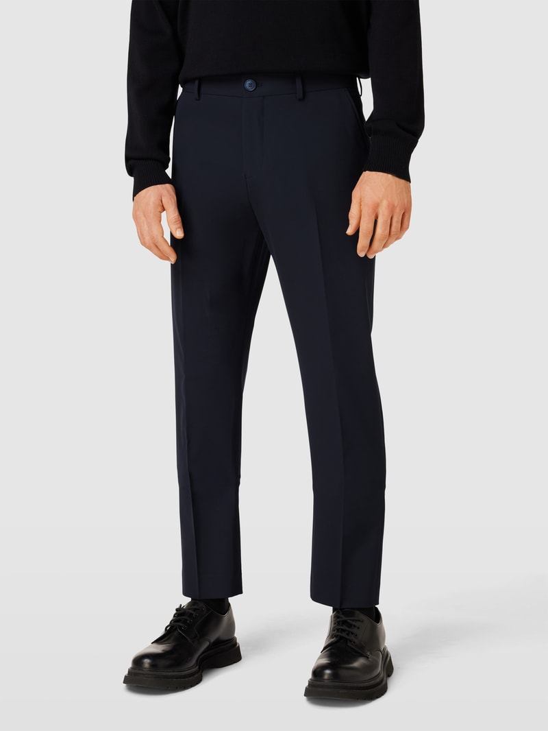Slim Fit Anzughose mit Knopf- und Reißverschluss in marineblau