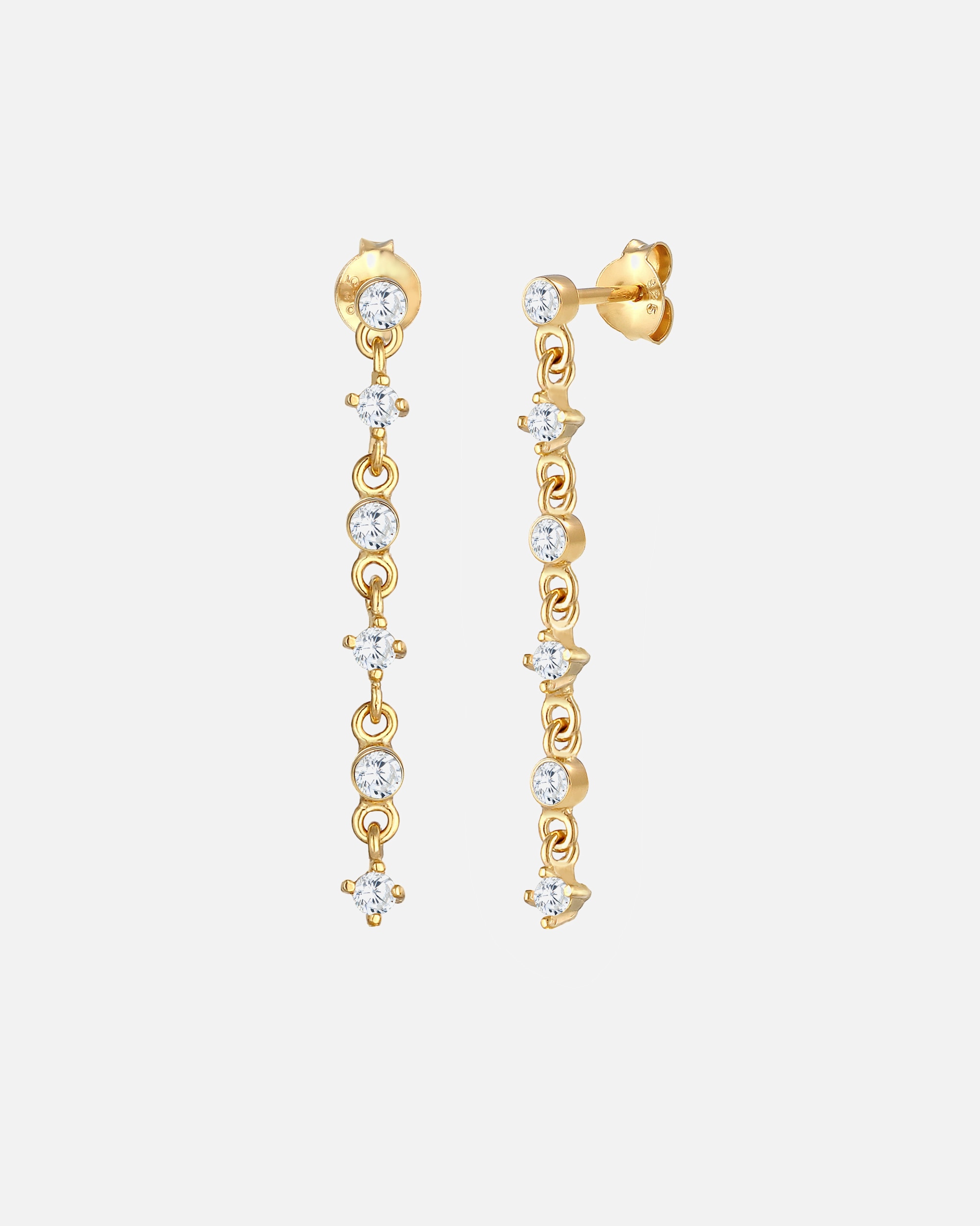 Boucles d'oreilles Elli en zircon rond et argent 925