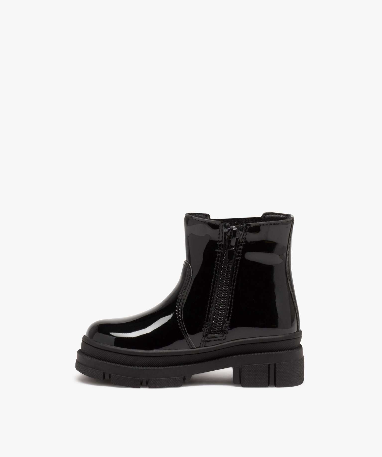 Boots fille style Chelsea dessus verni à semelle crantée e... noir | GEMO