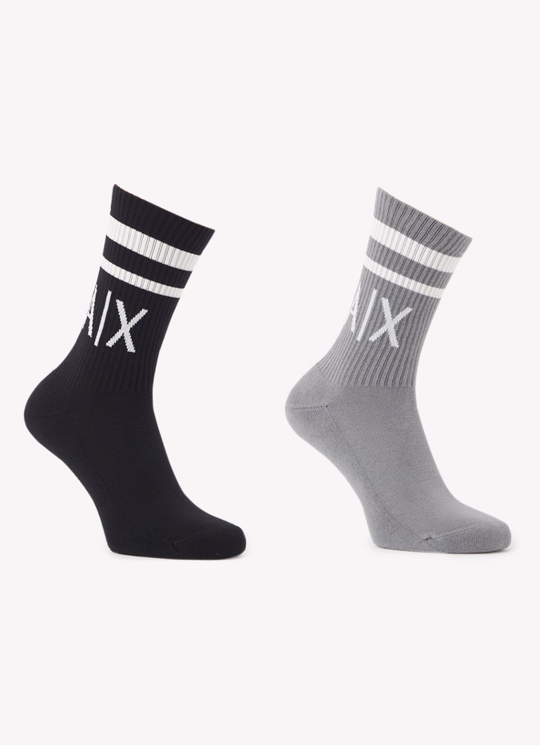 Șosete cu logo-ul Armani Exchange imprimat, vândute în pachet de 2.