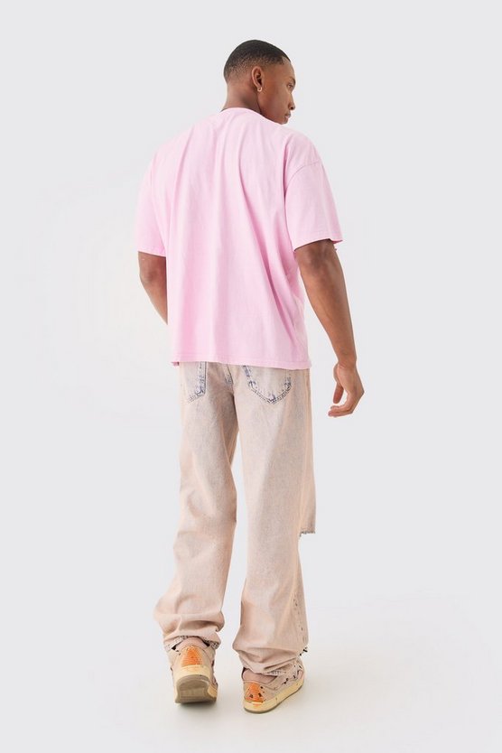 Oversize T-Shirt mit Tauben-Print