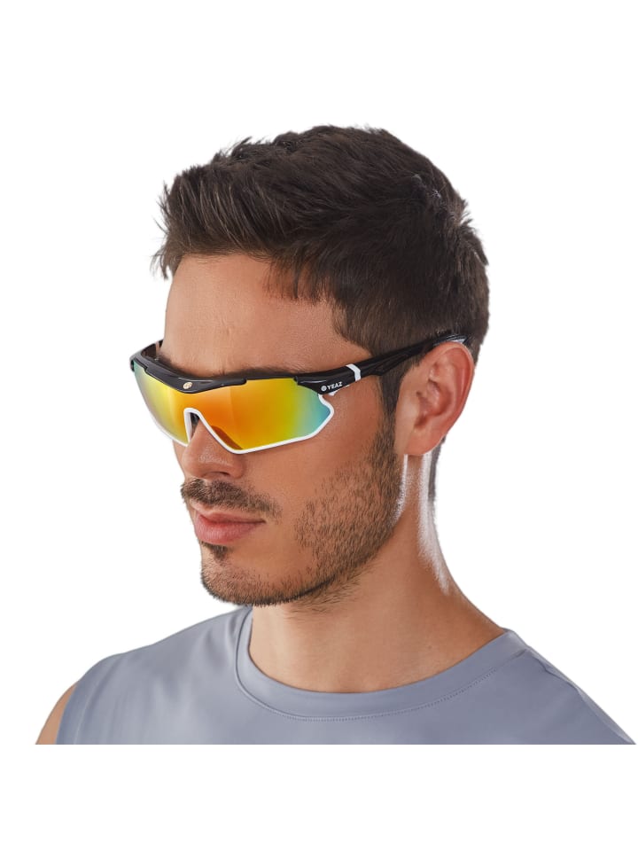 YEAZ SUNRAY Sport-Sonnenbrille schwarz/weiß/rot in schwarz günstig kaufen onesize