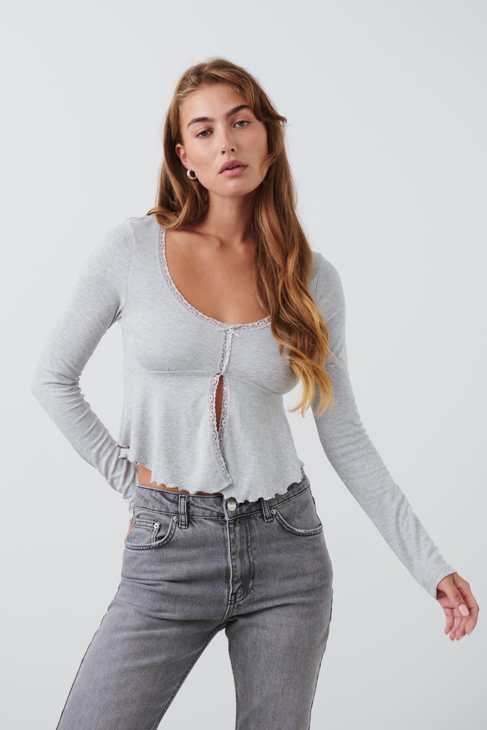 Lace detail top