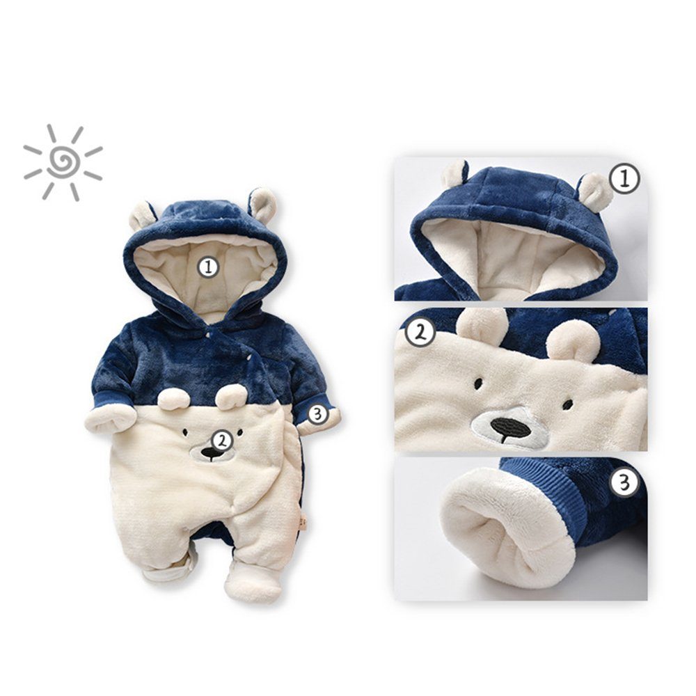 Zeaicos Strampler Baby Overall Winter Schneeanzug Baby Wärmer Winter Overalls Jumpsuit
