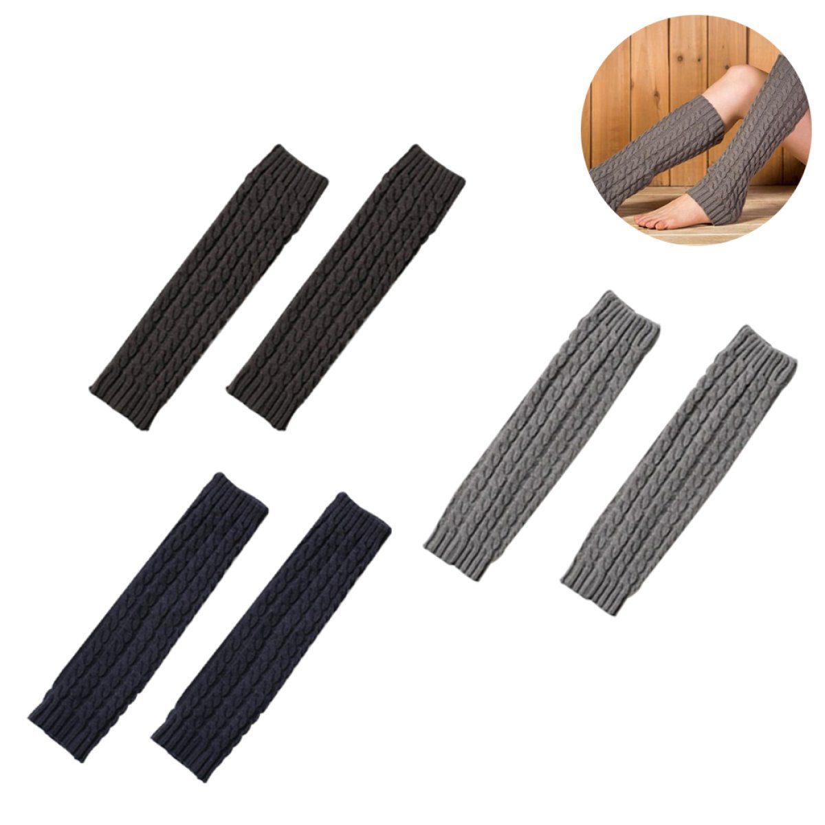 JedBesetzt Beinstulpen Beinwärmer Winter Strick Häkelarbeit Legwarmers Verdicken