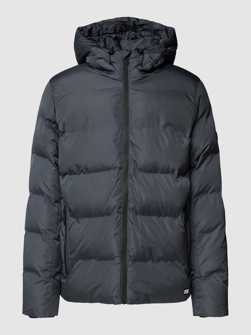 Steppjacke mit Label-Patch Modell 'Zommy' in anthrazit