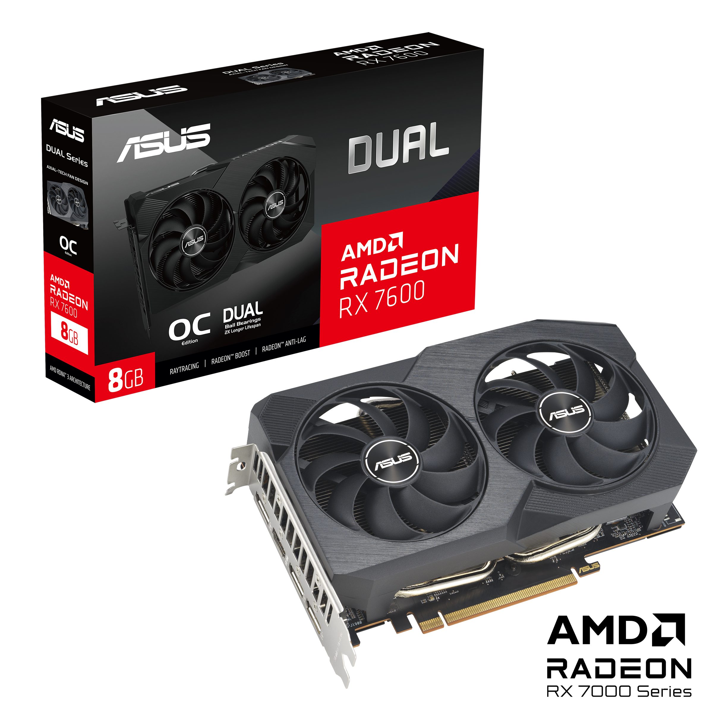 Asus DUAL-RX7600-O8G-V2 Grafikkarte (8 GB, GDDR6)