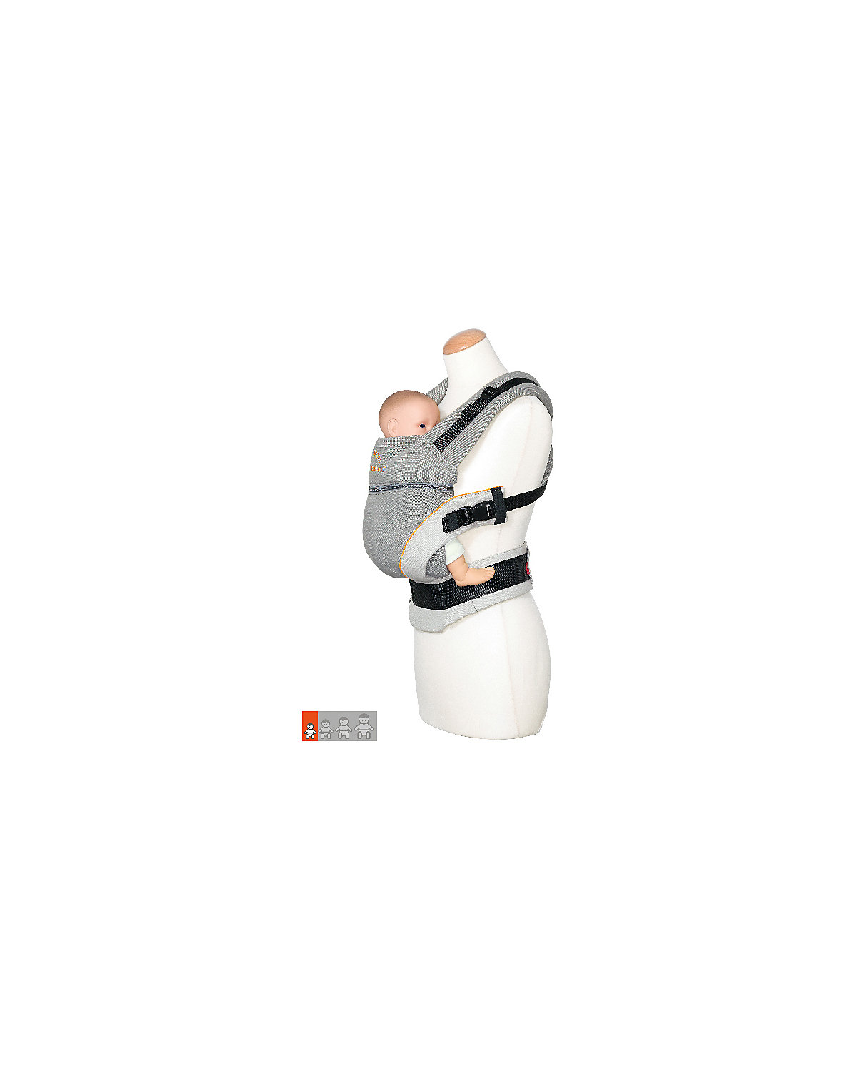 Babytrage XT Cotton grey-orange
