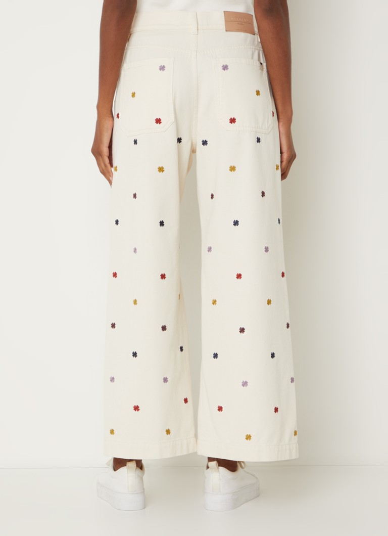 MaxMara  Oggeri high waist wide leg jeans met bloemborduring